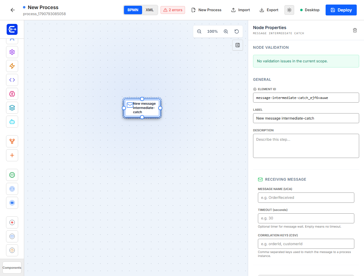 Message Catch component